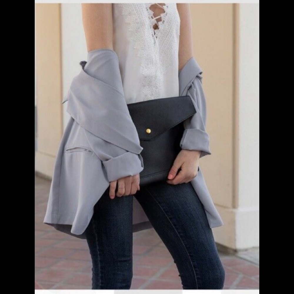 New Glass Ladder Causebox Black Portfolio Clutch